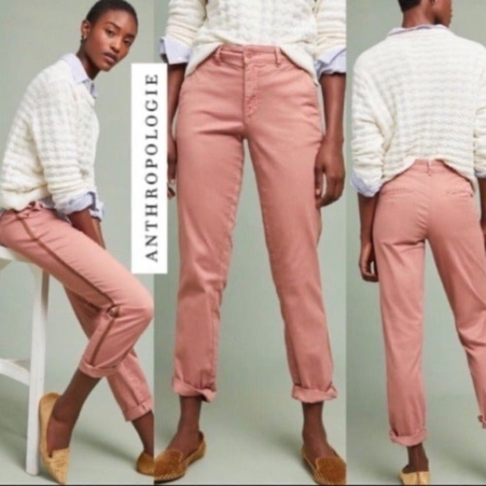 Chinos By Anthropologie Slim Side Stripe Pants Sz 26